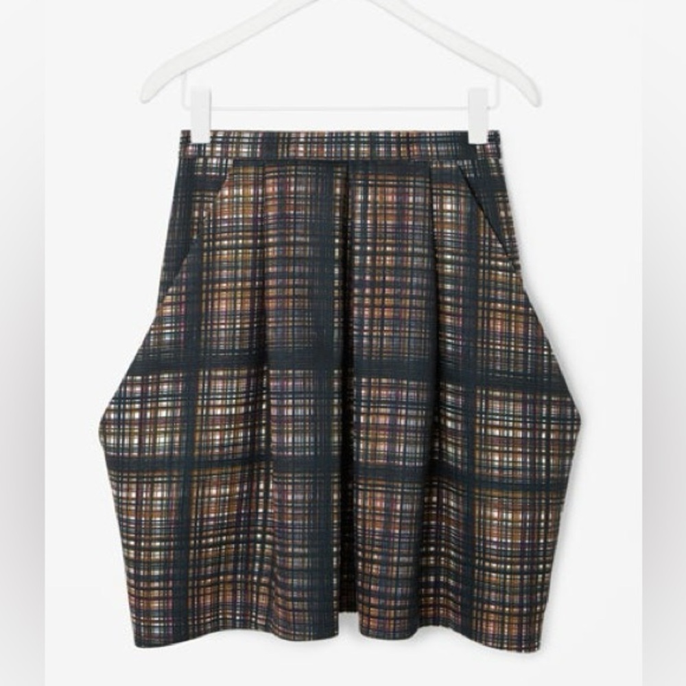 COS Sculptural Plaid Skirt